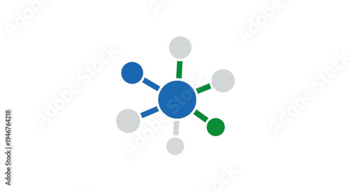 Abstract molecular structure with connected nodes and lines.