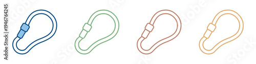 Carabiner Icon Set Multiple Style Collection