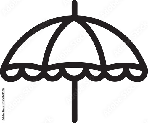 Vector black umbrella icon