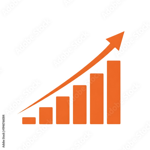 Free Download This graph shows a steady increase in growth over time with a prominent orange arrow - GFXLoad