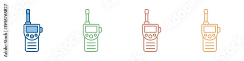 Walkie Talkie Icon Set Multiple Style Collection