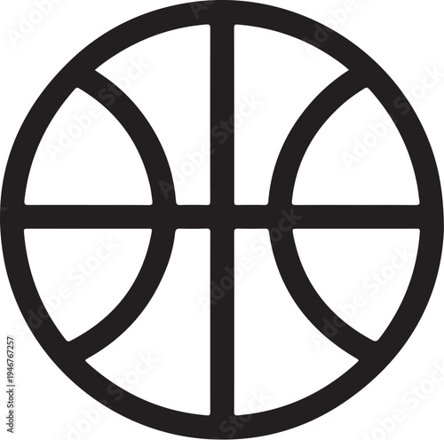 Black basketball icon vector