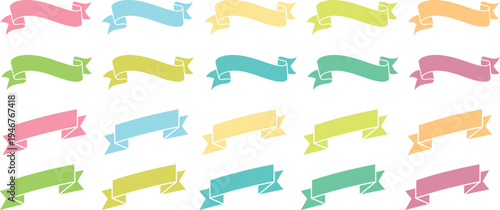 A colorful pattern of stylized musical notes in various pastel colors on a white background