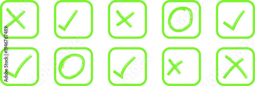 Checkmark and cross symbols understanding the icons of approval and rejection