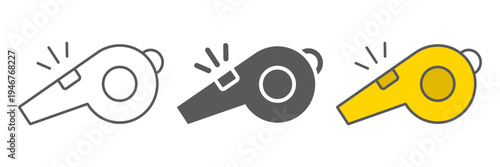 Whistle icon set, sport and equipment, blower sign, vector graphics, a linear pattern on a white background.