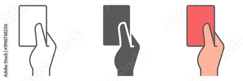 Referee card icon set, sport and soccer, red card sign, vector graphics, a linear pattern on a white background.