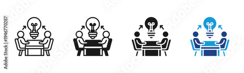 Brainstorm Session icon set multiple style collection