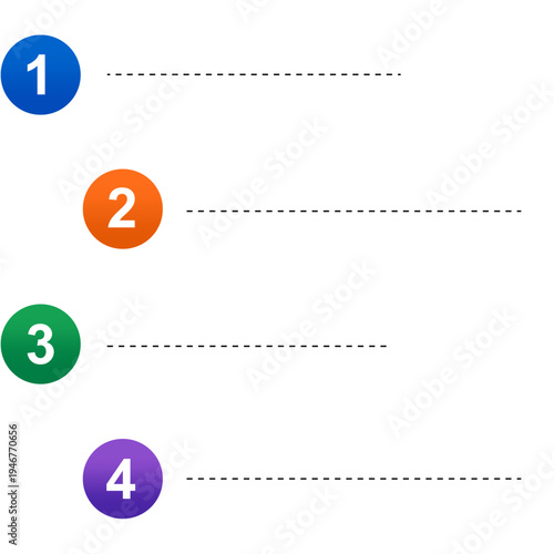 Sequential Steps: A visually clear and concise illustration of a step-by-step process, presented with numbered circles indicating the order and flow of operations.