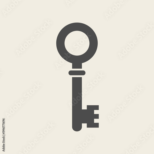 Close-up of a vintage brass key on a textured background.