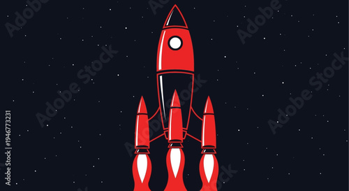 A Rocket Soaring Through the Starry Cosmos, Ready to Explore the Vast Universe Ahead
