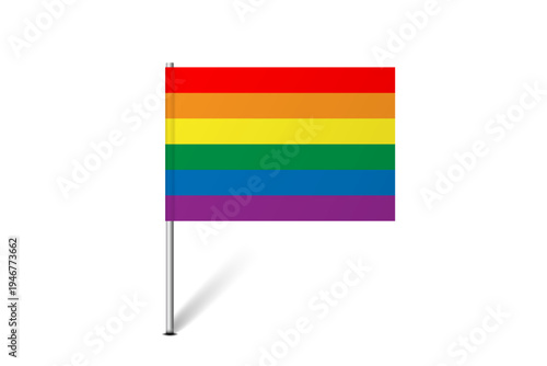 A LGBT vector flag is waving, showing its bright colors. This flag represents diversity and acceptance. It is commonly seen at events that promote equality and inclusion.