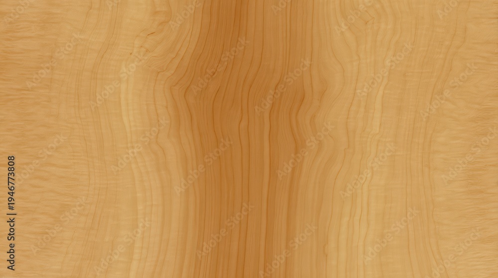 Naklejka premium A beautifully symmetrical medium-toned wooden surface featuring a central vertical grain pattern creates a balanced and elegant background.