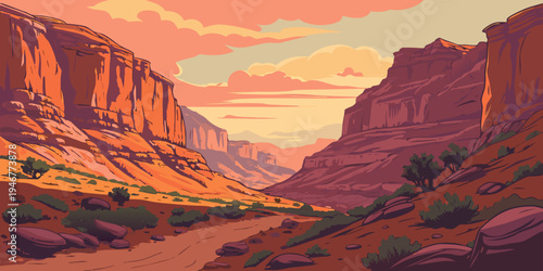 USA, US, U.S, United States - Capitol Reef National Park Colorful Sandstone Cliffs Sunset Panorama | Dramatic Desert Canyon Landscape Wall Art Poster | Utah Scenic USA Travel Print
