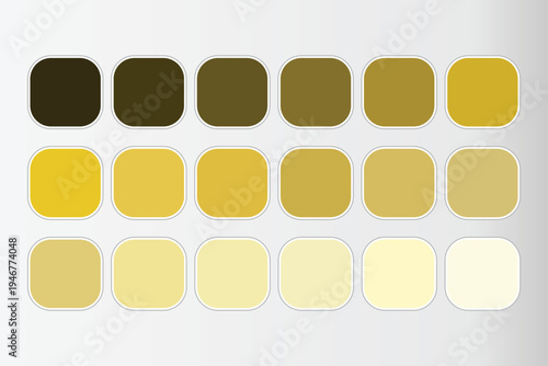 A collection of 20 different shades of yellow and brown colors