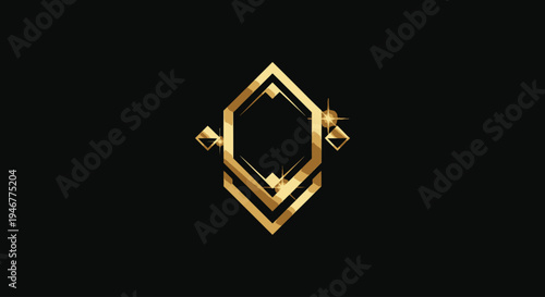 Golden Geometric Shape Emblem Design.
