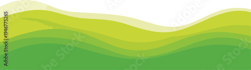 Abstract green wavy layers background, smooth gradient curves, modern nature-inspired design element