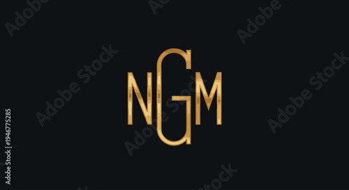 Golden NGM Logo Letters Symbol.