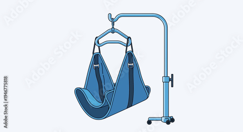 Medical Lifting Equipment Illustration Depicting Patient Care And Mobility Solutions