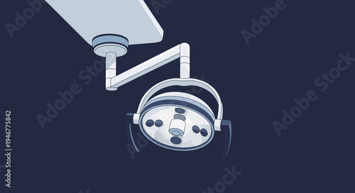 Medical Lighting Illustration Depicting Surgery Room Equipment On A Dark Background