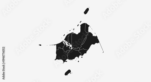 Black Silhouette Map of Saint Pierre and Miquelon Islands, France