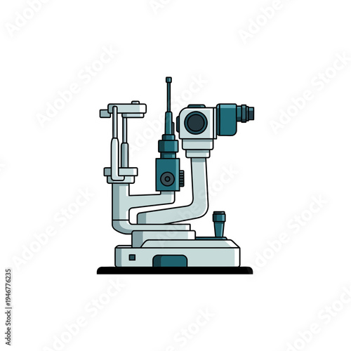 Medical Ophthalmic Device Depicting Eye Examination Equipment for Vision Assessment Procedures