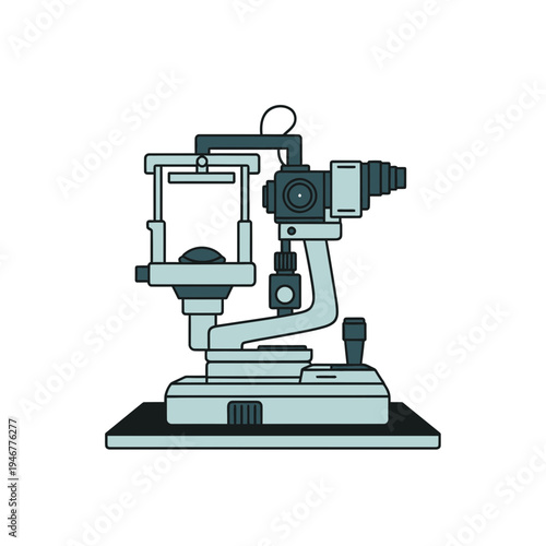 Medical Ophthalmic Instrument: Illustration of a Slit Lamp Microscope, Modern Healthcare Technology