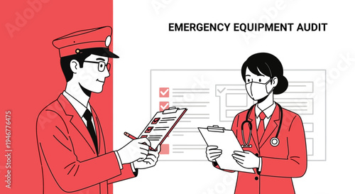 Medical Personnel Reviewing Emergency Protocols for Effective Action and Preparedness