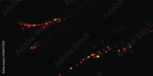 Abstract bokeh lights and particles with dark background, celebratory and magical effect, digital art, abstract shape, new year