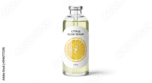 Citrus glow serum in a glass bottle.