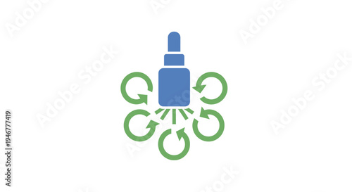 Eco friendly recycling symbol with a bottle.