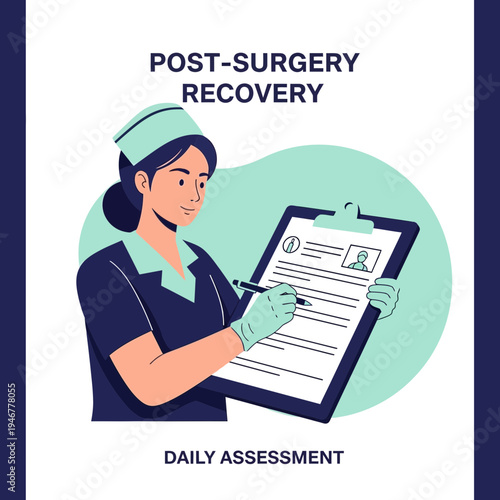 Medical Professional Documenting Post-Surgery Progress and Daily Assessments Accurately