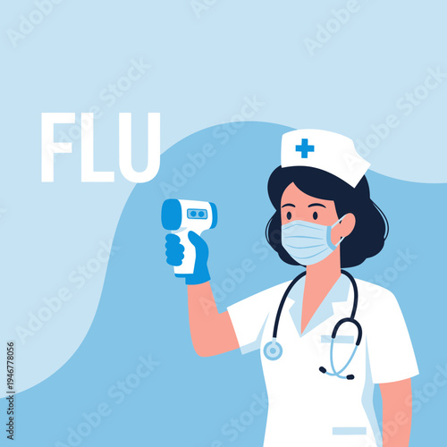 Medical Professional Evaluating Fever Using Digital Thermometer During Health Pandemic Outbreak