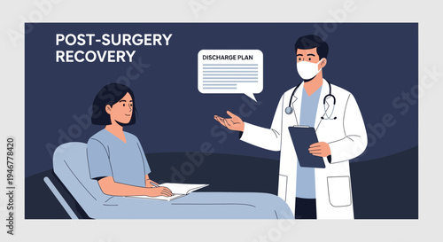 Medical Professional Explaining Patient Discharge Plan After Successful Surgical Intervention