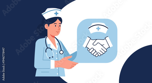 Medical Professional Healthcare Collaboration And Agreement Abstract Vector Illustration