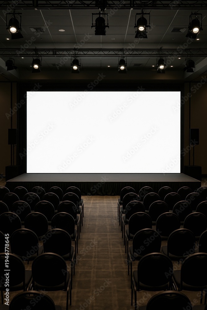 Fototapeta premium Empty theater with blank screen.