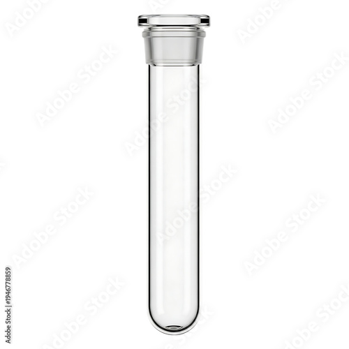A clear laboratory test tube with a screw cap