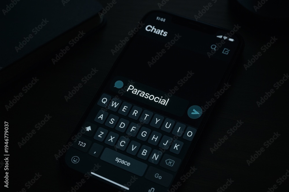 Obraz premium Dark phone screen chat