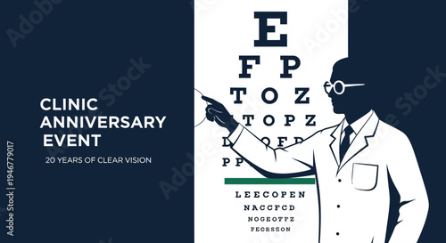 Medical Professional Performing Eye Exam, Celebrating Clinic Anniversary With Twenty Years of Vision