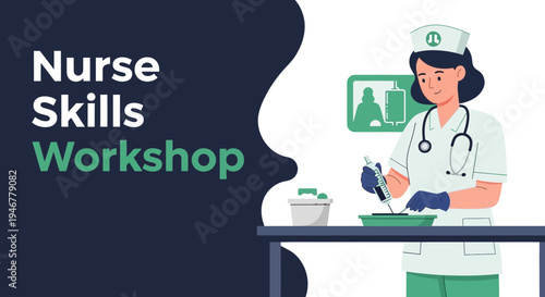 Medical Professional Performing Injection During Nurse Skills Workshop Training Session