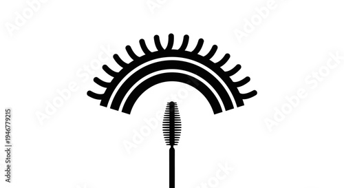 Black nail drill bit and semicircle design.