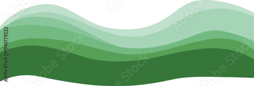 Abstract wavy layers in shades of green, organic background for nature or health themes, clean design, white space