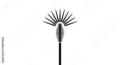 Mascara brush with bristles isolated on white.