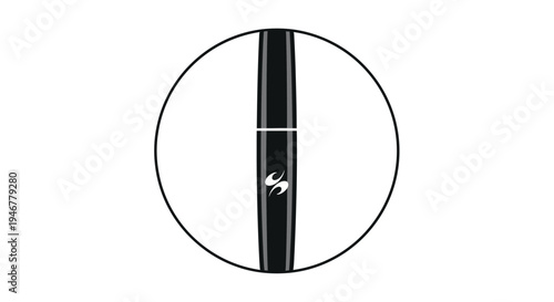 Black eyeliner pencil with white logo.