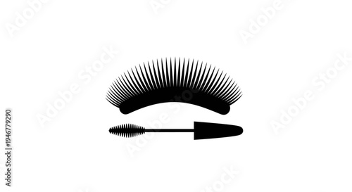 False eyelashes and applicator brush.