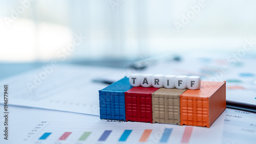 Obraz na płótnie Global trade tariff and international shipping logistics cost concept