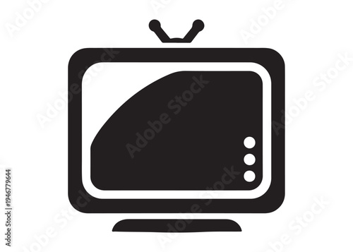 television logo silhouette vector, Vintage retro antenna television logo silhouette vector illustration, old tv logo, box tv logo, tv retro logo silhouette design on white background