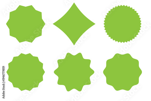 Set of vector starburst, sunburst badges. Simple flat style Vintage labels. Design elements. Colored stickers. A collection of different types and colors icon. eps 10	