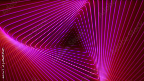 Slika na platnu Neon Wavy Psychedelic VJ Loop Background for DJ and Concert Visuals
