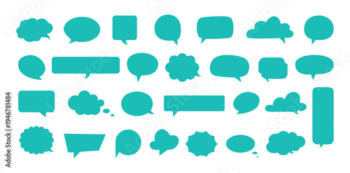 Speech Bubbles Chat Dialogue Icon set, blank Comic Talk Message isolated on white background,
Speech Bubble Signs Vector Illustration