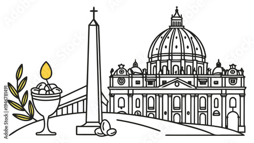 Vatican City Corpus Domini Feast with Chalice and St Peter's Basilica